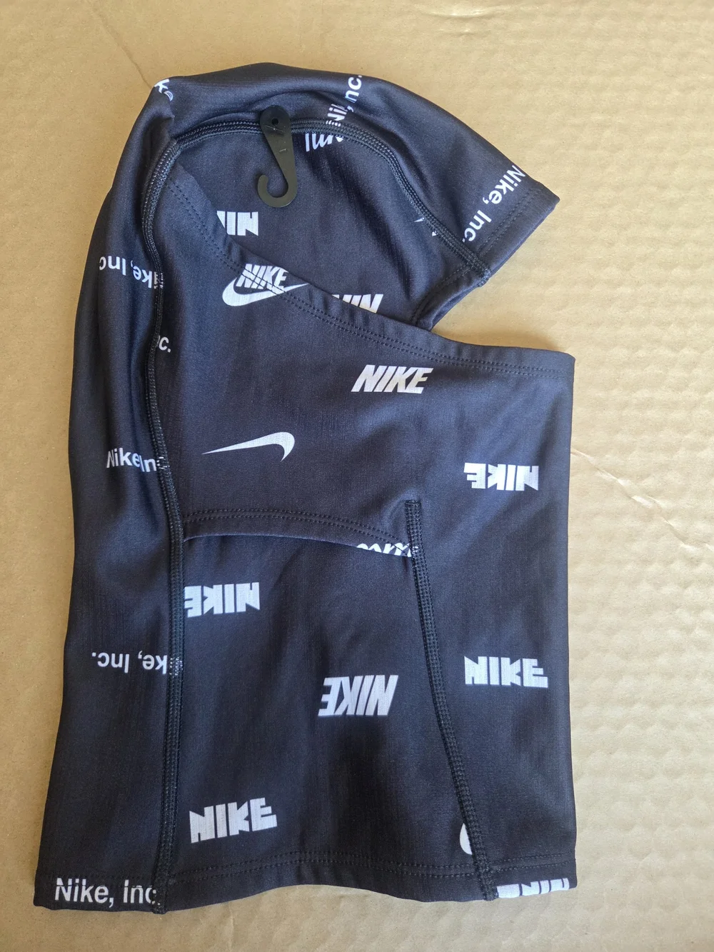 Nike Black Face Gaiter with White Logo Print